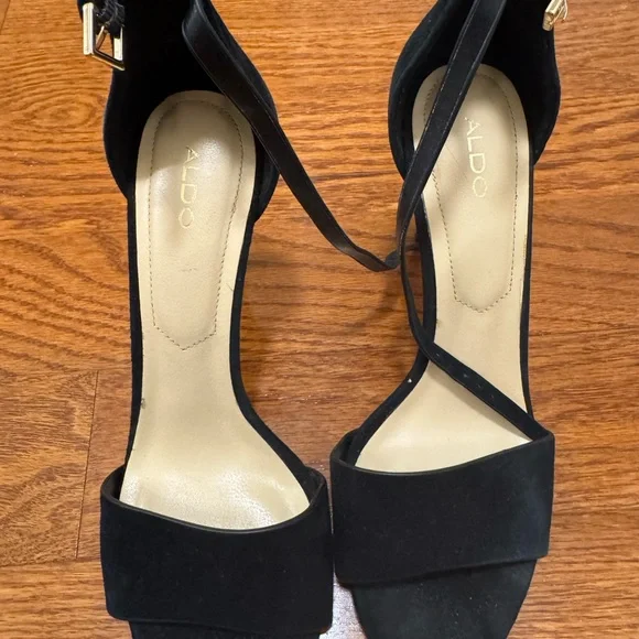 ALDO Black Strappy Heels - Picture 2 of 12